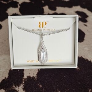 BP Rhodium April NK72569 The Eden Necklace Bomb Party Diamond Cubic Zirconia CZ